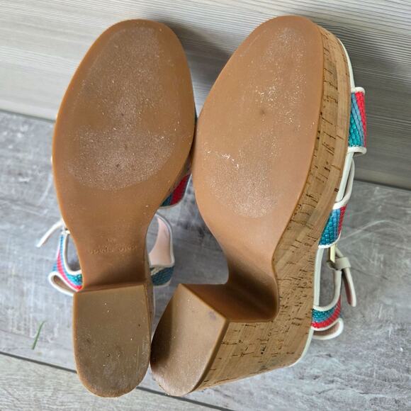 Kate Spade New York Grace Raffia Cork Platform Heels Womens Size 8 Sandal - Picture 14 of 15
